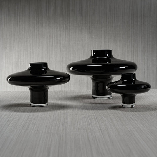 Onyx Opal Handmade Black Glass Vase - Vases by Carlyle Avenue