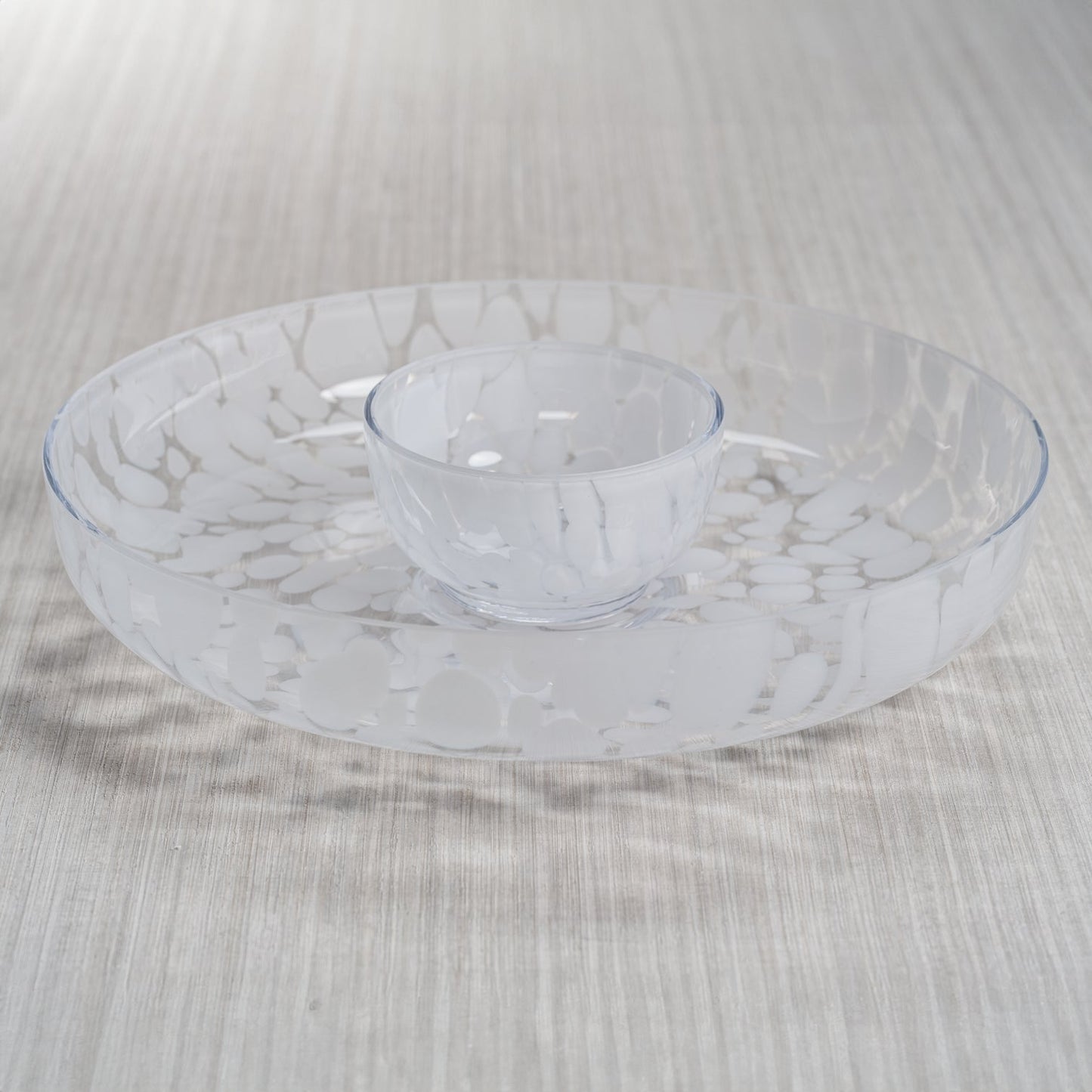 White Opal Chip & Dip Set - Bowls, Trays by Carlyle Avenue