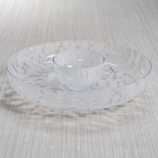 White Opal Chip & Dip Set - Bowls, Trays by Carlyle Avenue