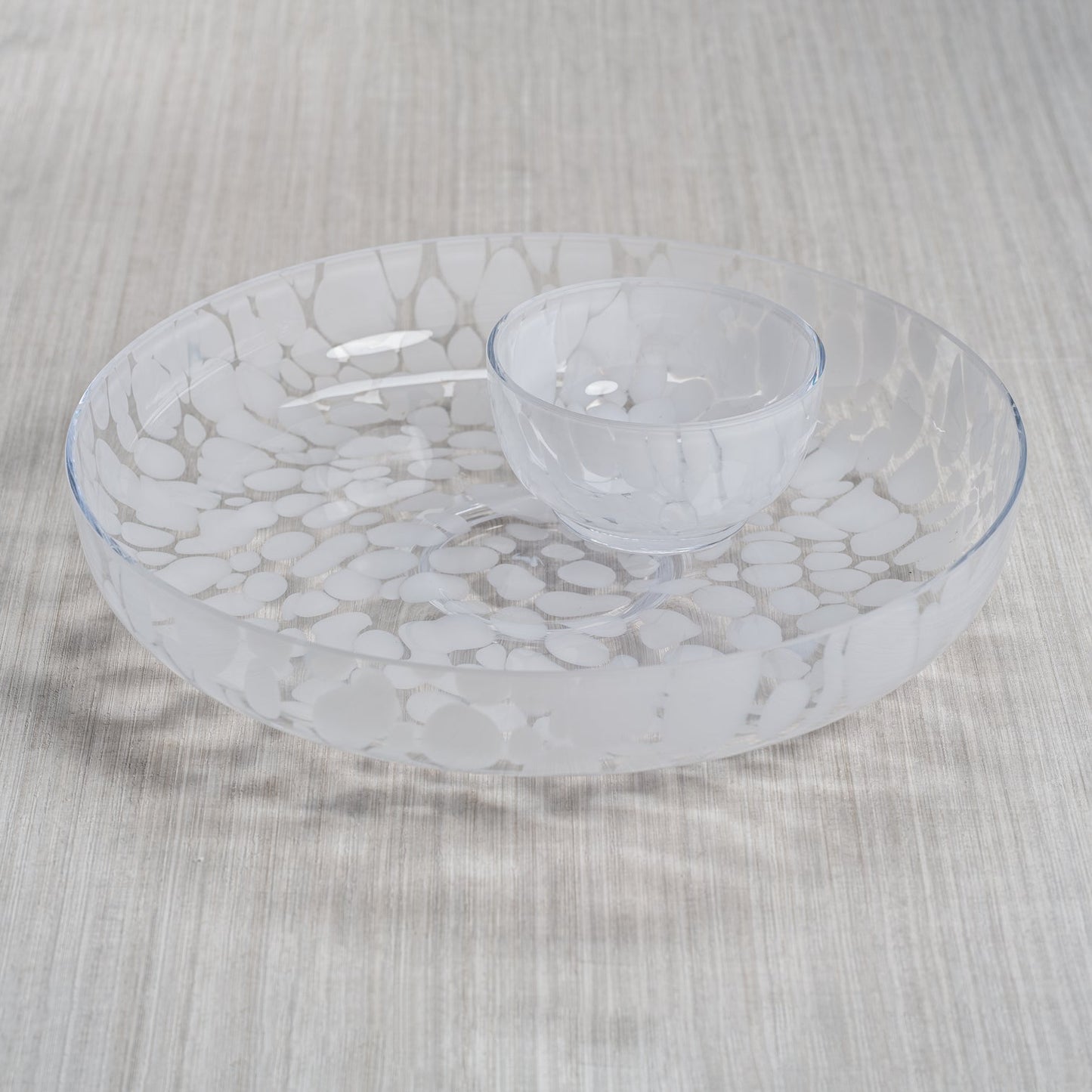 White Opal Chip & Dip Set - Bowls, Trays by Carlyle Avenue