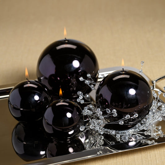 Metallic Ball Candle - Matte Pearl Black - Candles by Carlyle Avenue