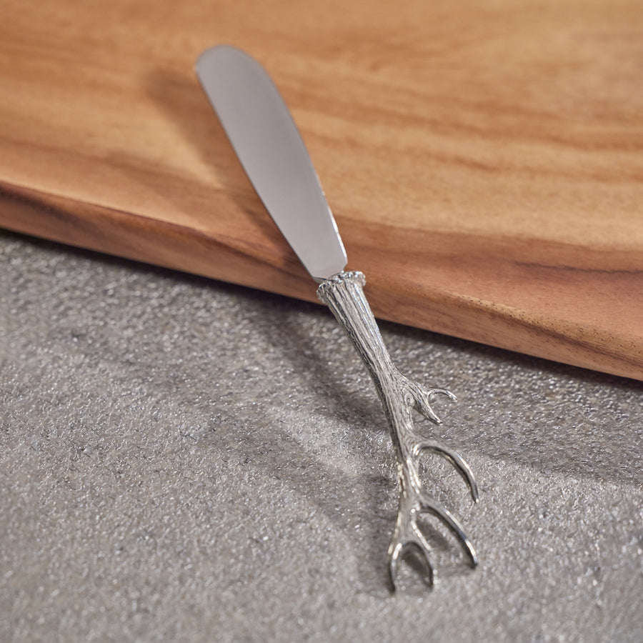 Davos Antler Design Pewter Butter and Cheese Knife - Silver - Tableware by Carlyle Avenue