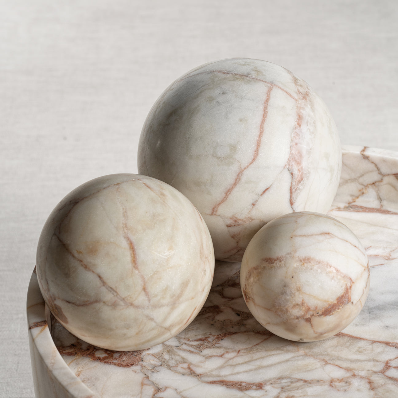 Rosso Verona Matte Marble Fill Ball - Decorative Accessories by Carlyle Avenue