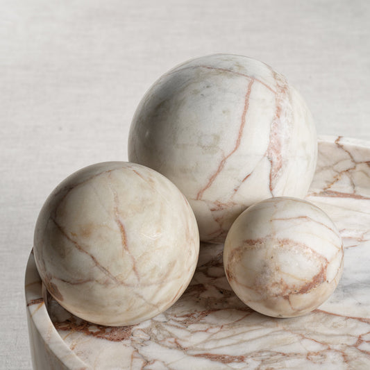 Rosso Verona Matte Marble Fill Ball - Decorative Accessories by Carlyle Avenue