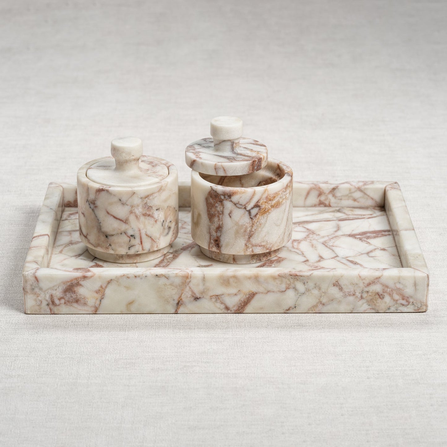 Rosso Verona Matte Marble Lidded Jar - Jar by Carlyle Avenue