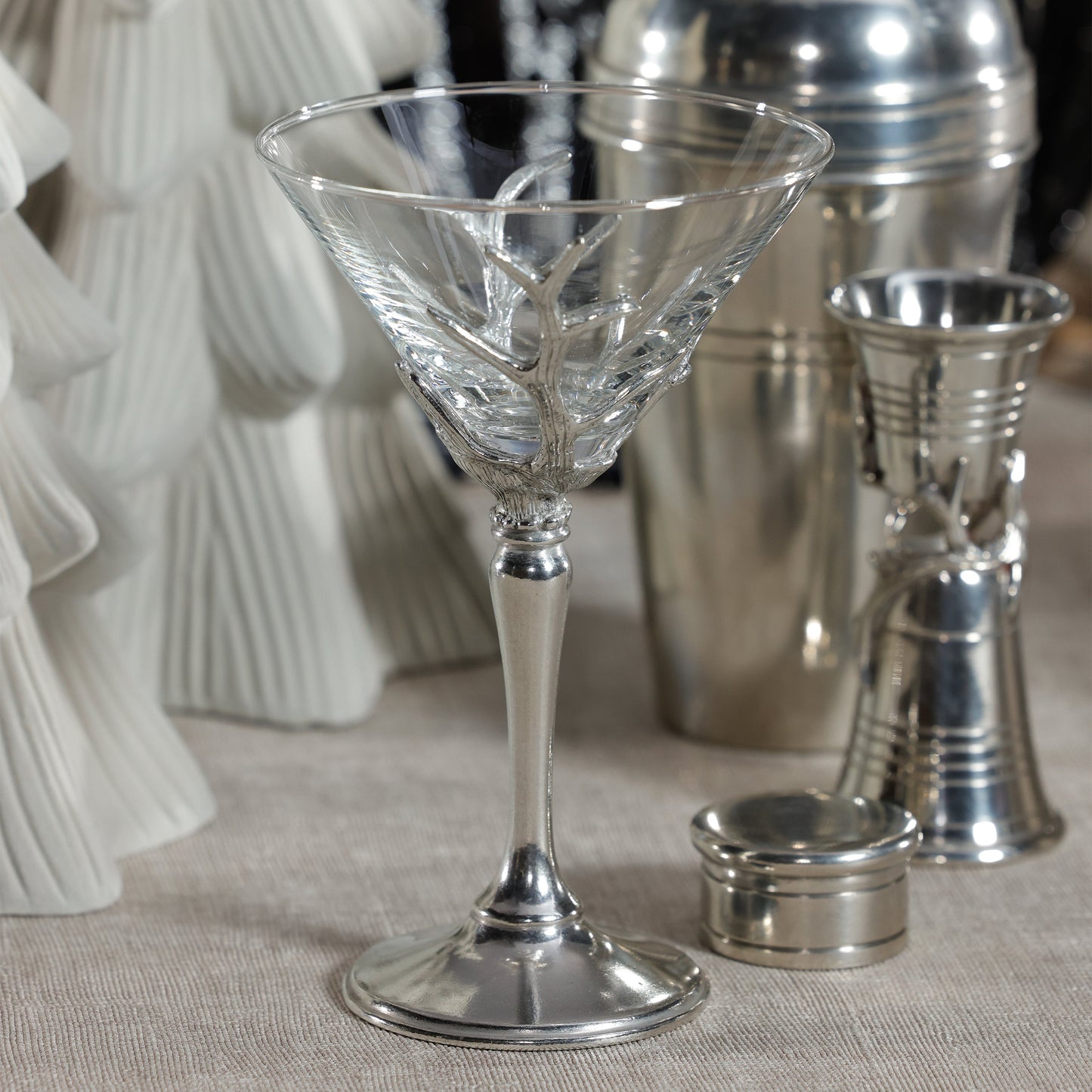 St. Moritz Pewter and Glass Martini Glass