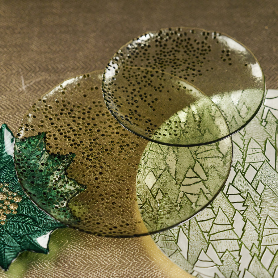 Dotted Glass Plate - Green - Tableware by Carlyle Avenue