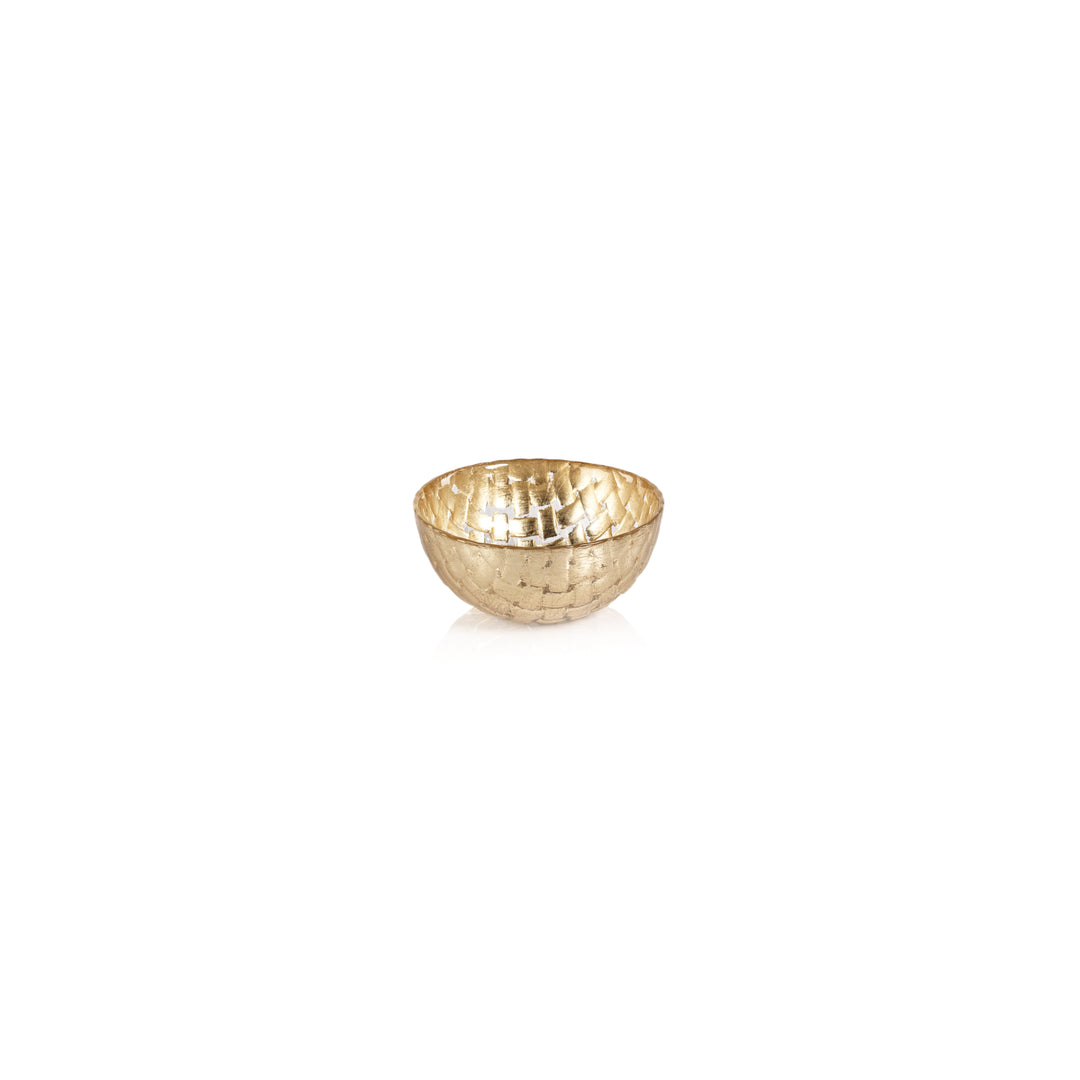 Braided Glass Bowl - Gold - Serveware by Carlyle Avenue