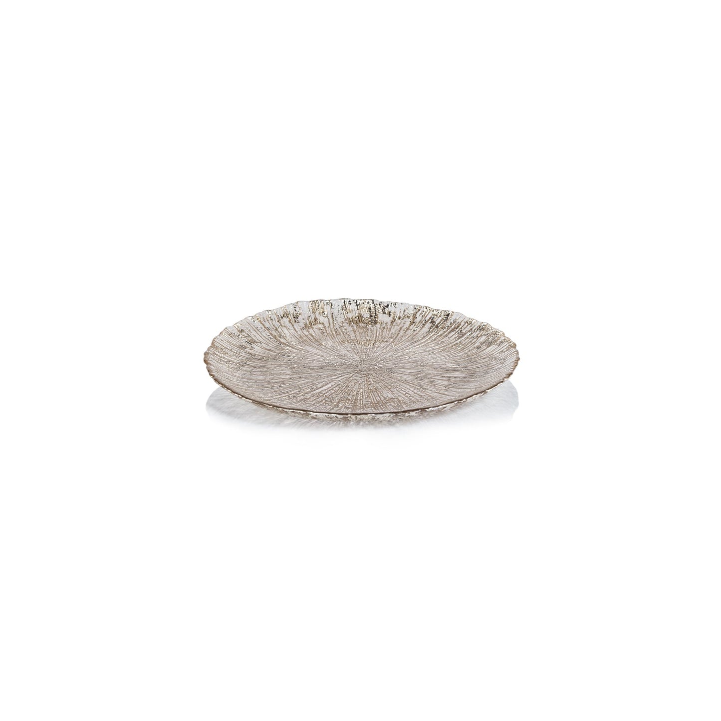 Luminara Fusion Glass Platter - Golden Silver - Serveware by Carlyle Avenue