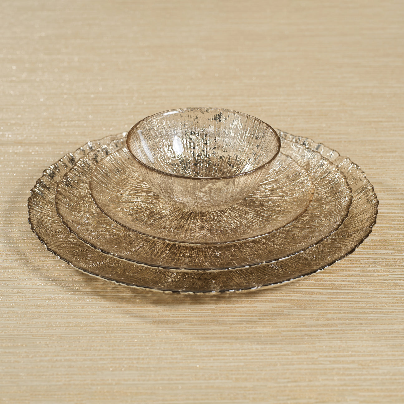 Luminara Fusion Glass Bowl - Golden Silver - Serveware by Carlyle Avenue