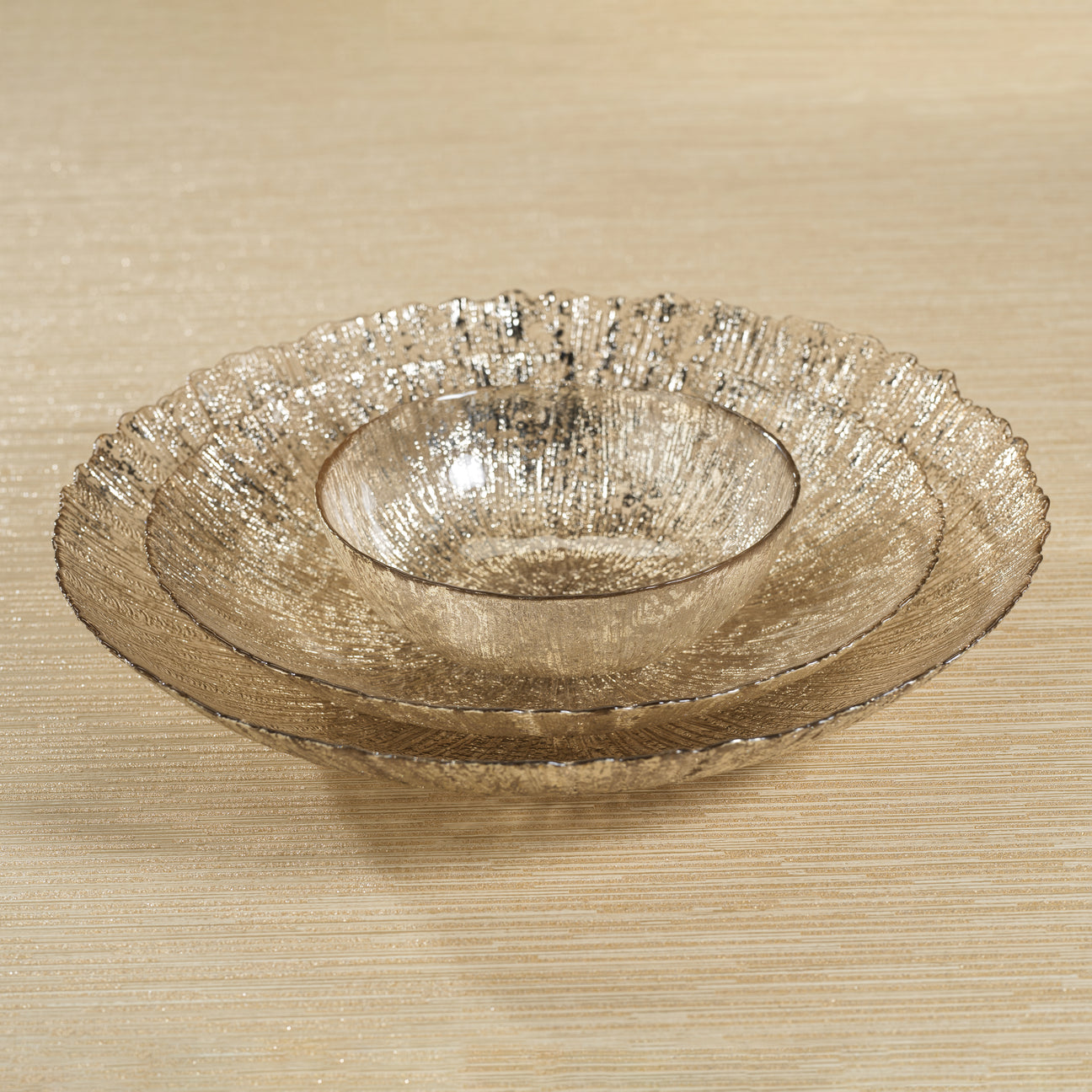 Luminara Fusion Glass Bowl - Golden Silver - Serveware by Carlyle Avenue