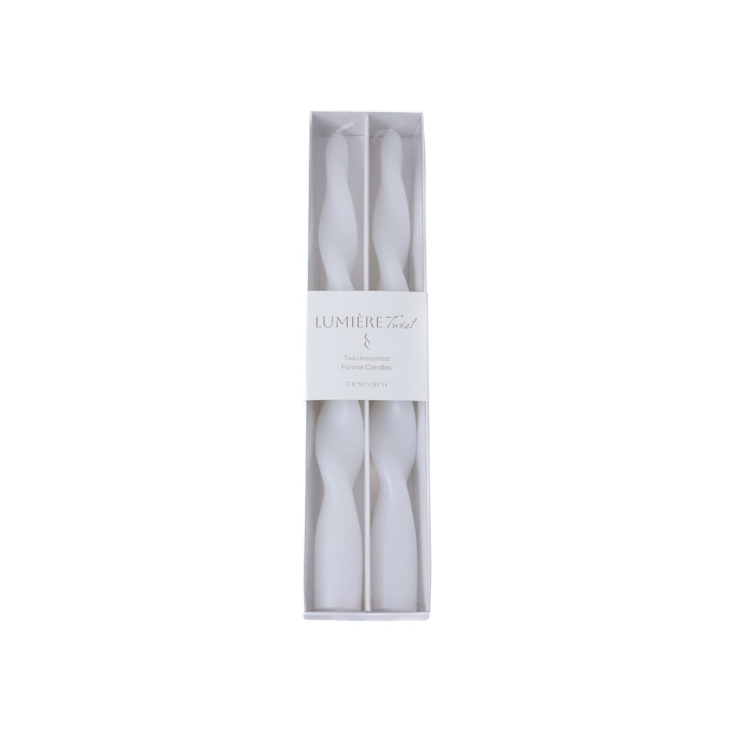 Set of 2 Lumière Twist Formal Candles - 10" - Candles by Carlyle Avenue