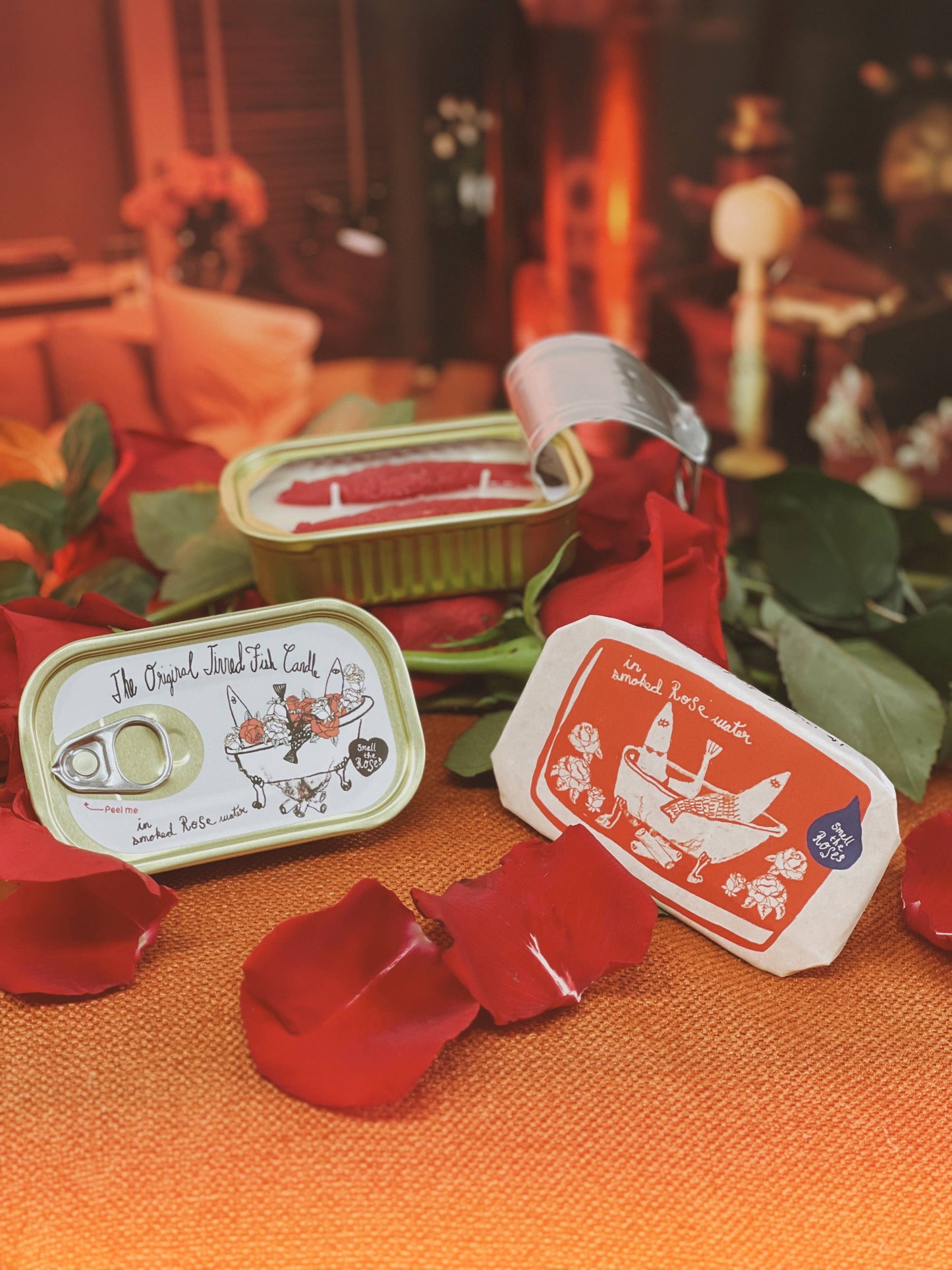 Tinned Fish Candle - Smoked Rose Water - Candles by Carlyle Avenue