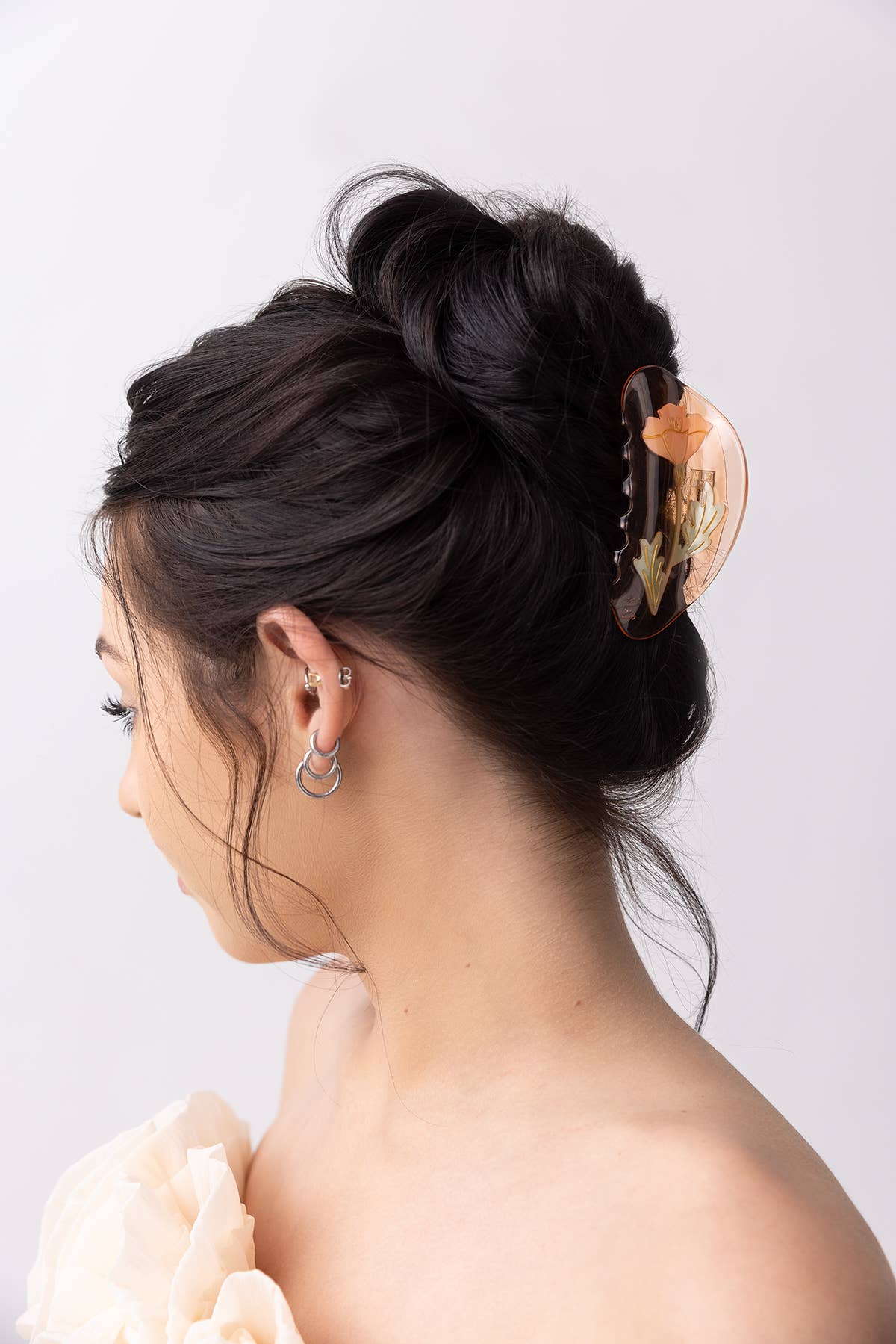 California Poppy Wildflower Hair Claw in Clear Acetate -  by Carlyle Avenue