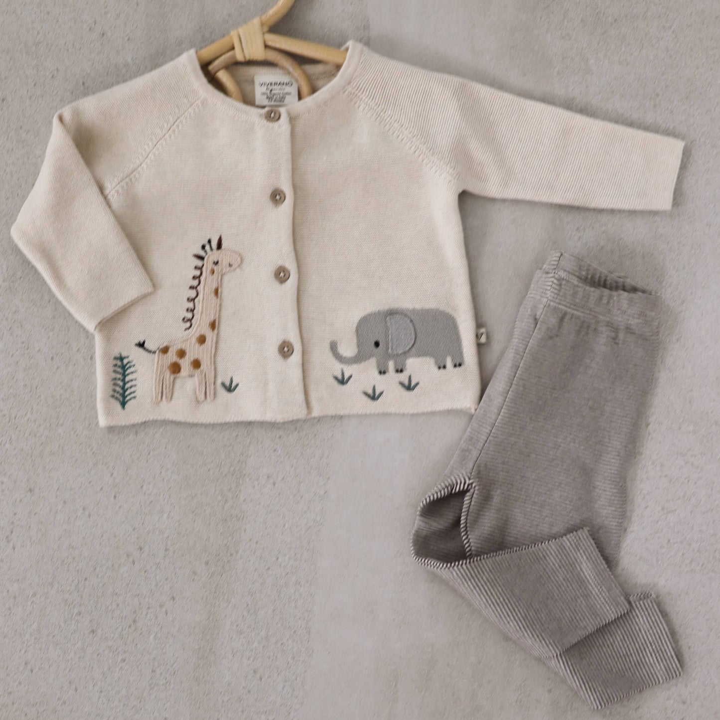 Animal Safari Embroidered Baby Cardigan Sweater (Organic) - by Carlyle Avenue