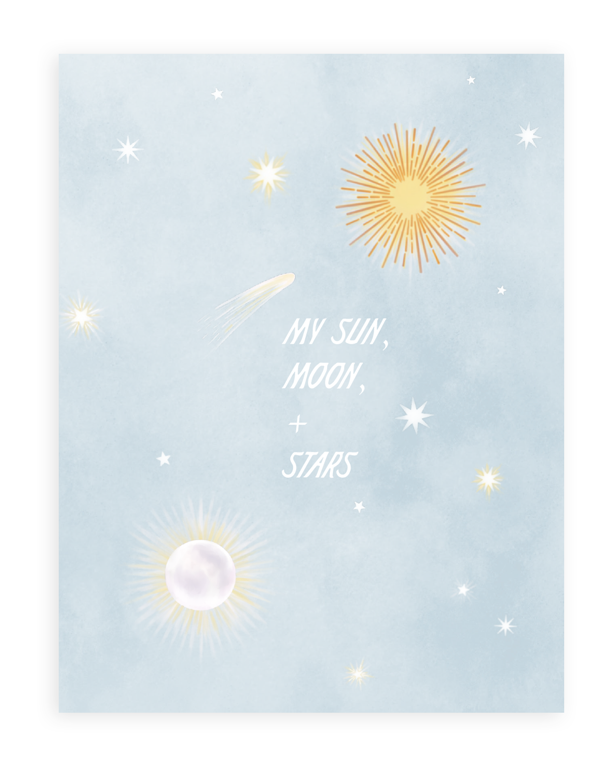 Sun, Moon, Stars Card - Greeting Cards by Carlyle Avenue