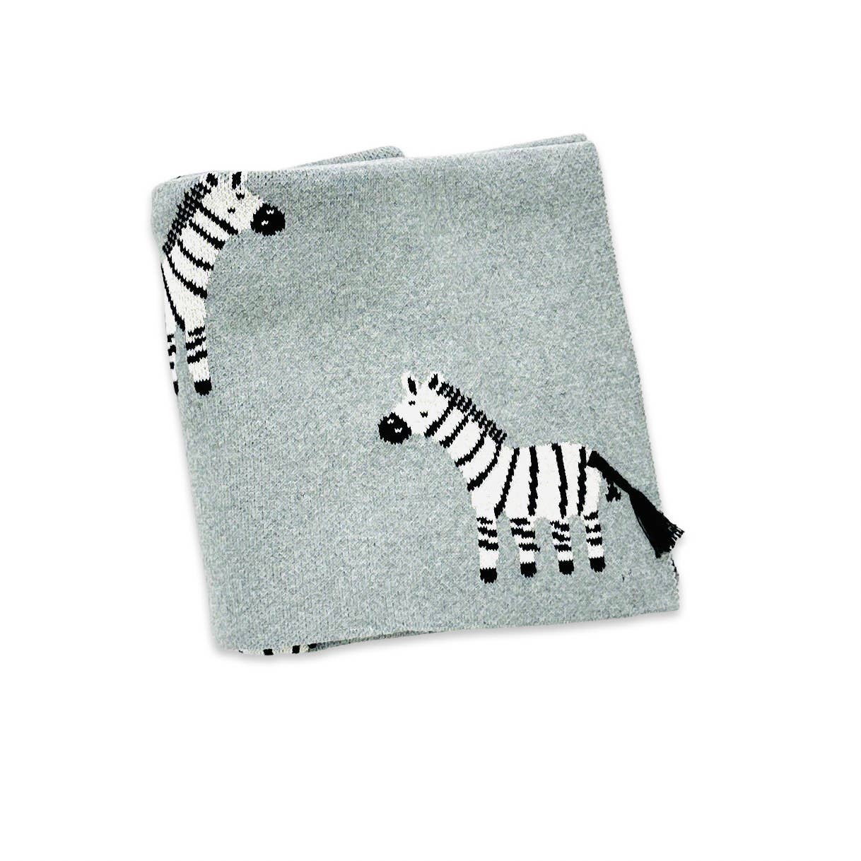 Zebra 3D - Organic Cotton Jacquard Knit Baby Blanket - Baby Blanket by Carlyle Avenue