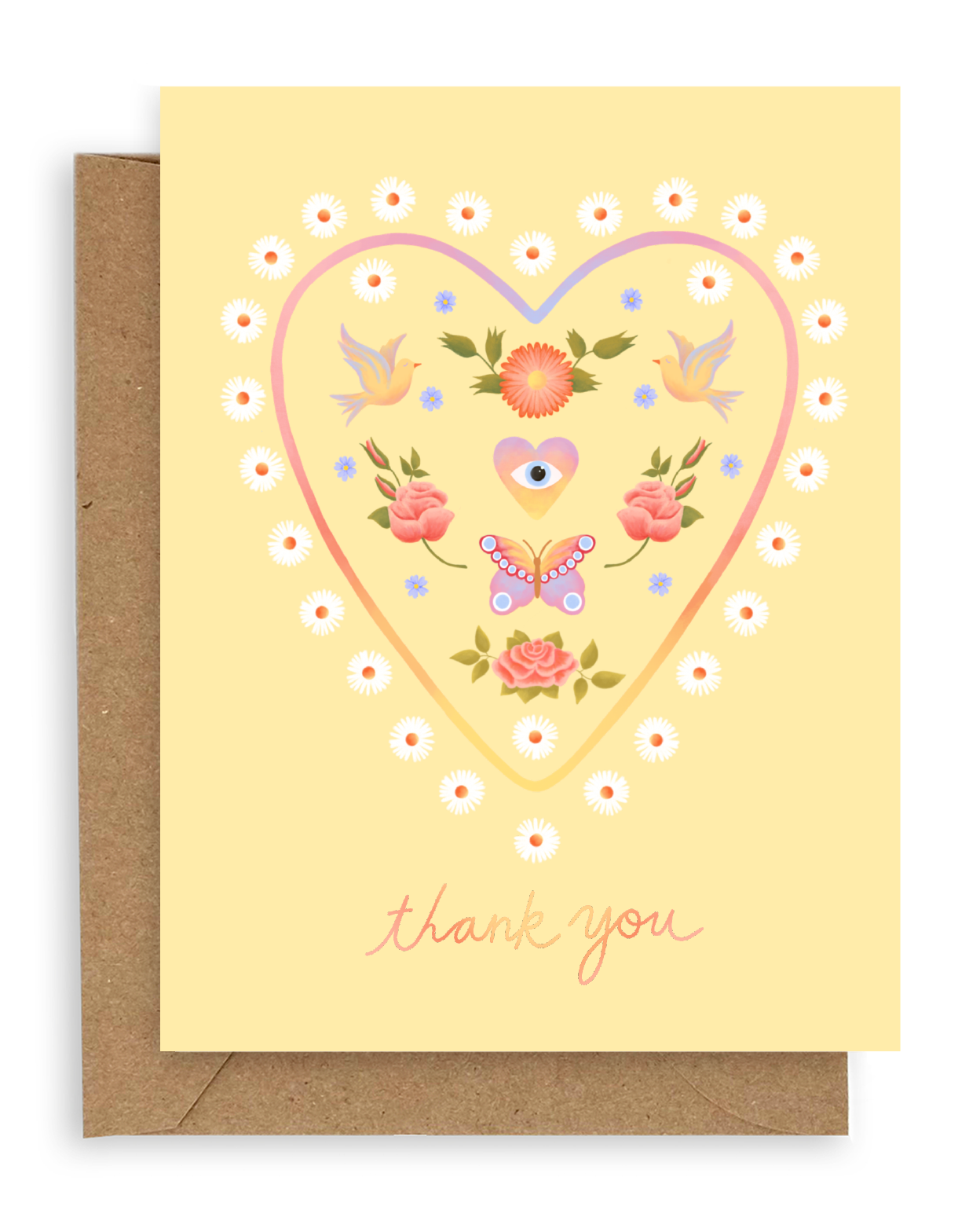 Spring Heart Thank You Card - by Carlyle Avenue