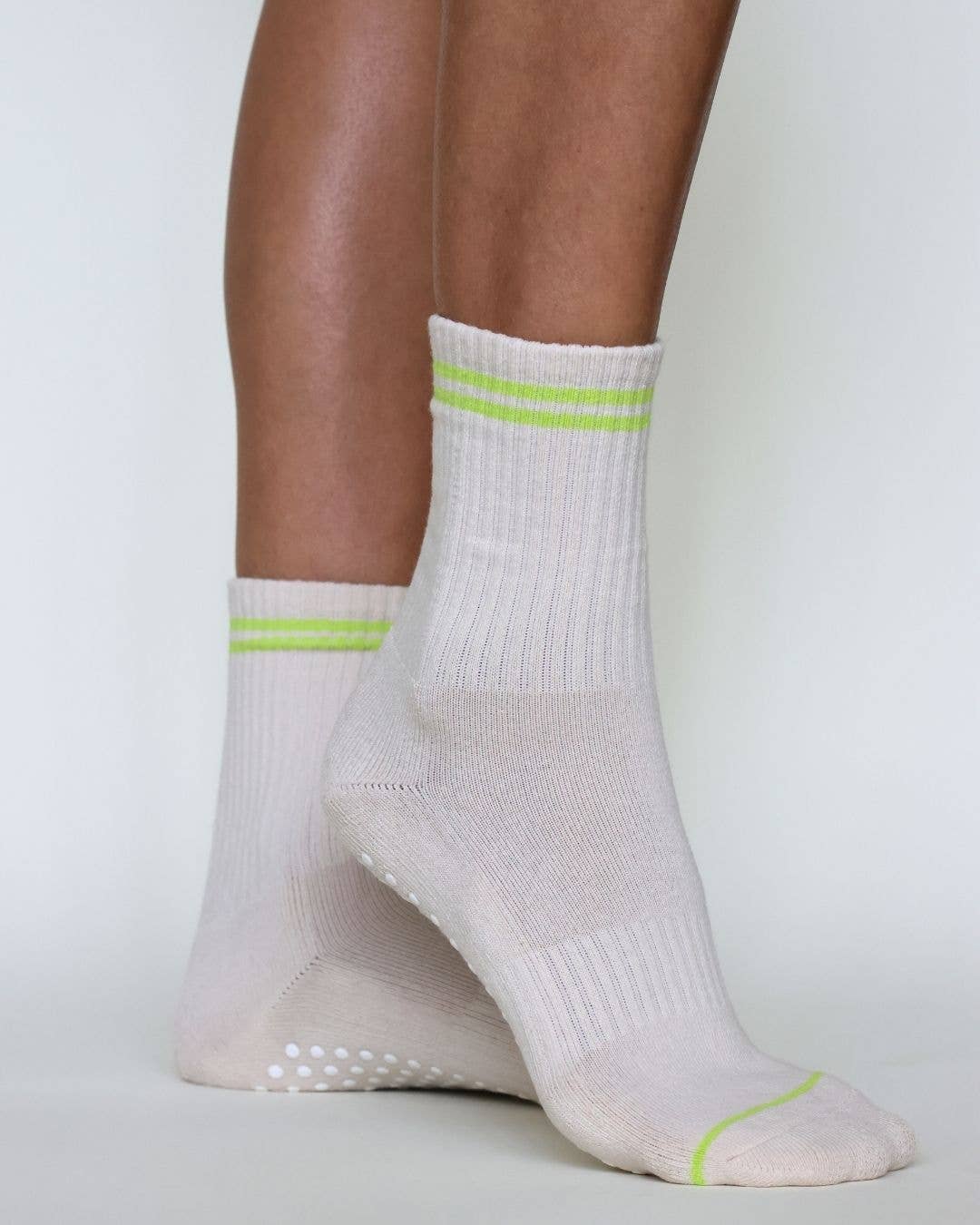 The Varsity Grip Socks - Lime Stripes - by Carlyle Avenue