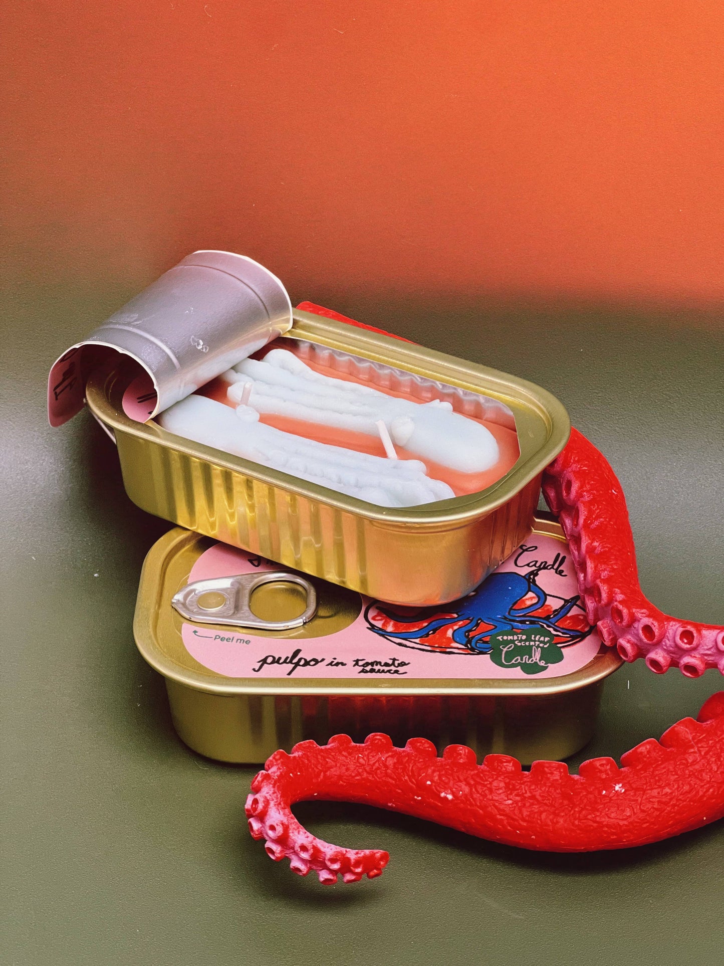 Tinned Fish Candle - Pulpo in Tomato Sauce - Candles by Carlyle Avenue