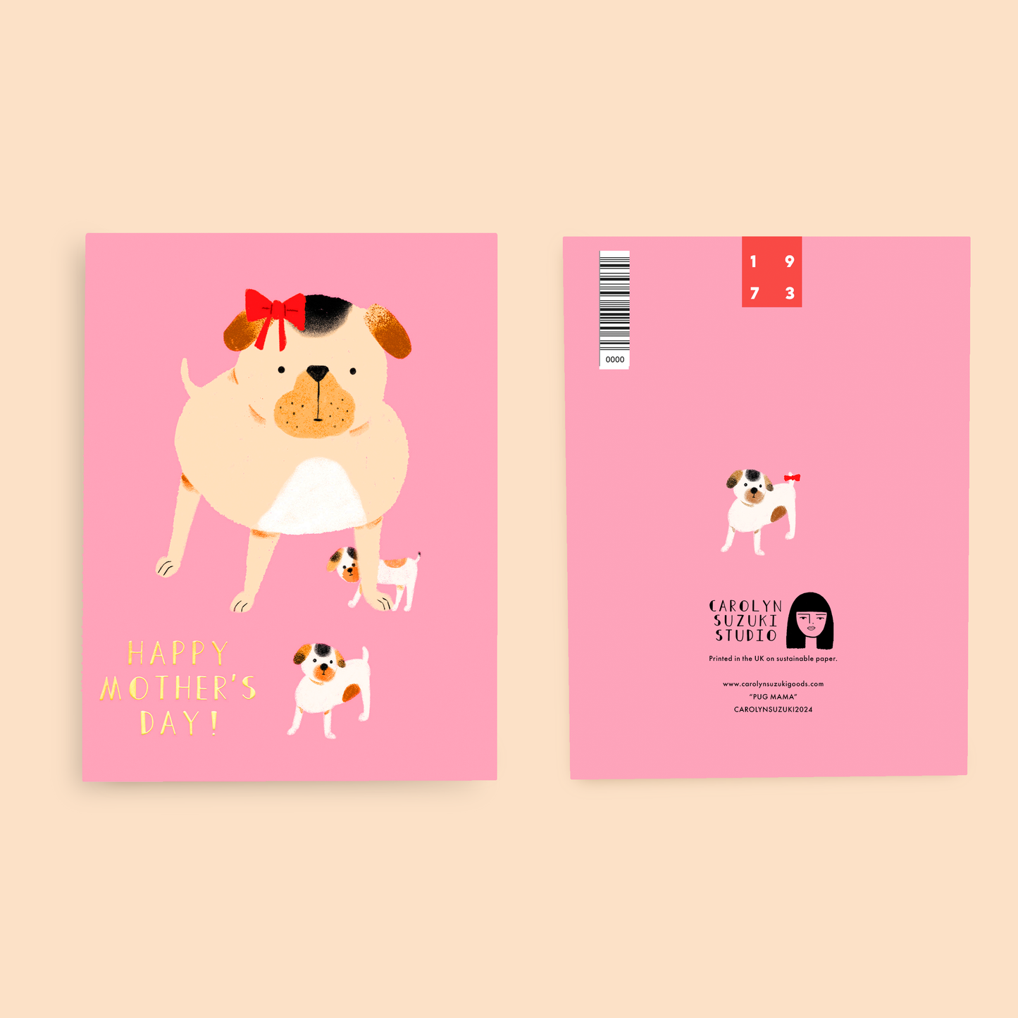 PUG MAMA - Mother's Day Card - by Carlyle Avenue
