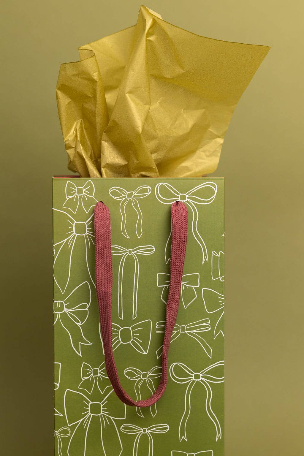 Olive Bows Wine Bag - Gift Wrap by Carlyle Avenue