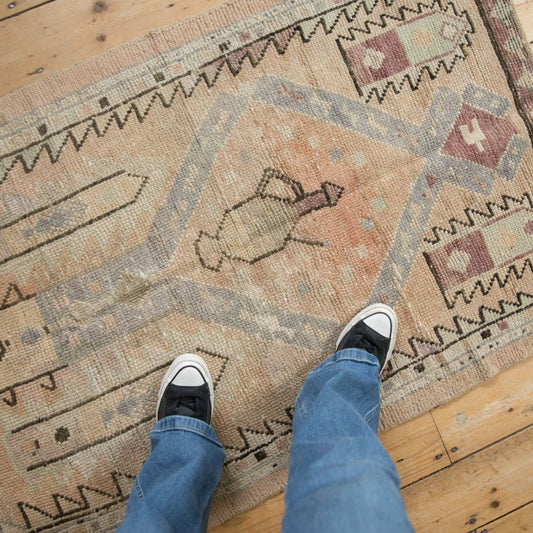 Vintage Distressed Oushak Rug w/Design Motif - Rug by Carlyle Avenue