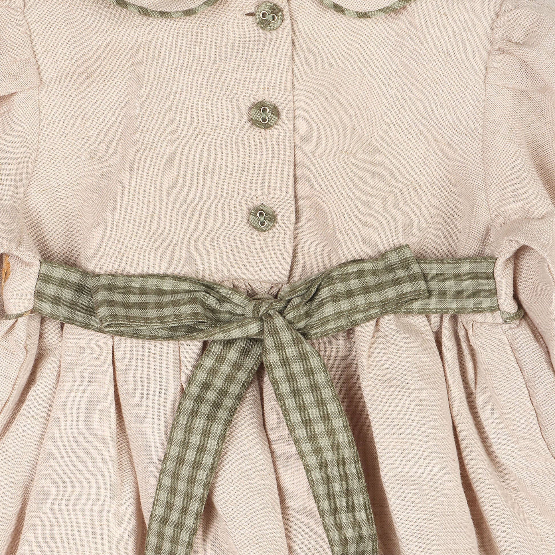 Floral Peter Pan Baby Dress & Fancy Bloomer (Linen Blend) -  by Carlyle Avenue