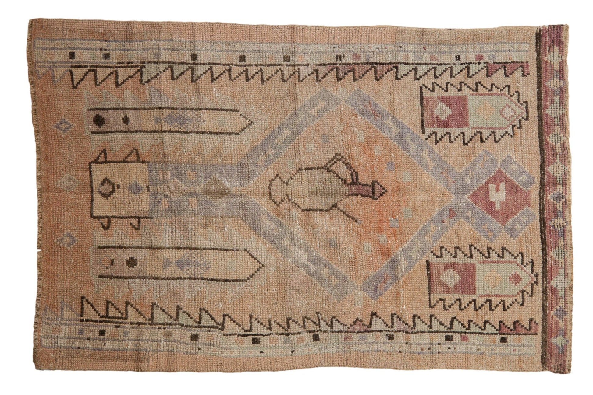 Vintage Distressed Oushak Rug w/Design Motif - Rug by Carlyle Avenue