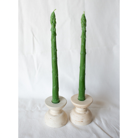 Beeswax Asparagus Candle Taper Pair (2) -  by Carlyle Avenue