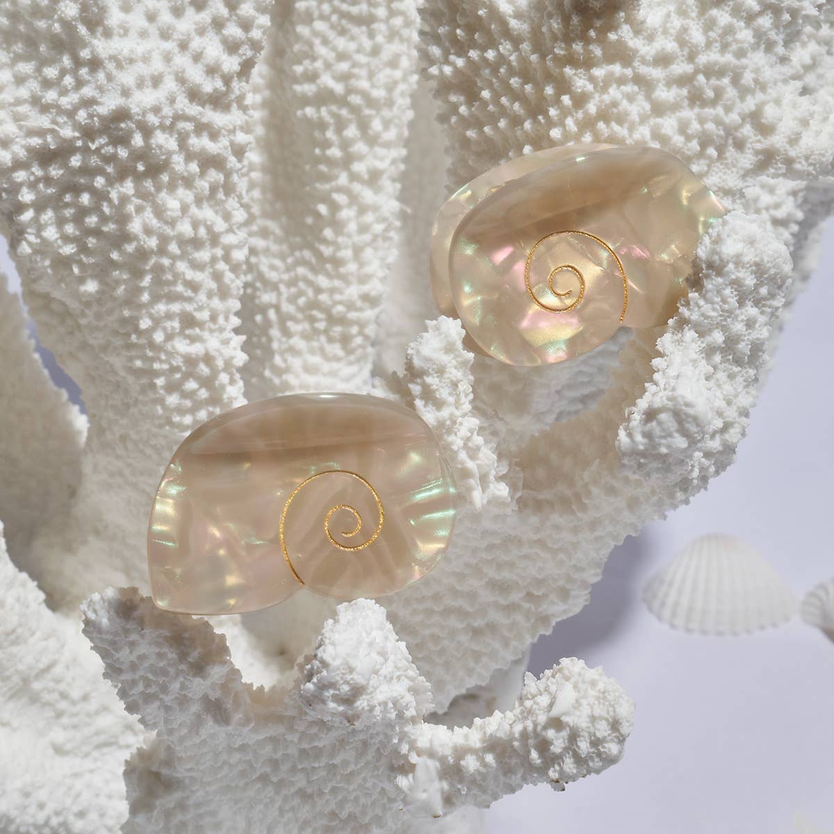 Siren Sea Shell Opal Acetate Mini Hair Claw for a Mermaid - by Carlyle Avenue