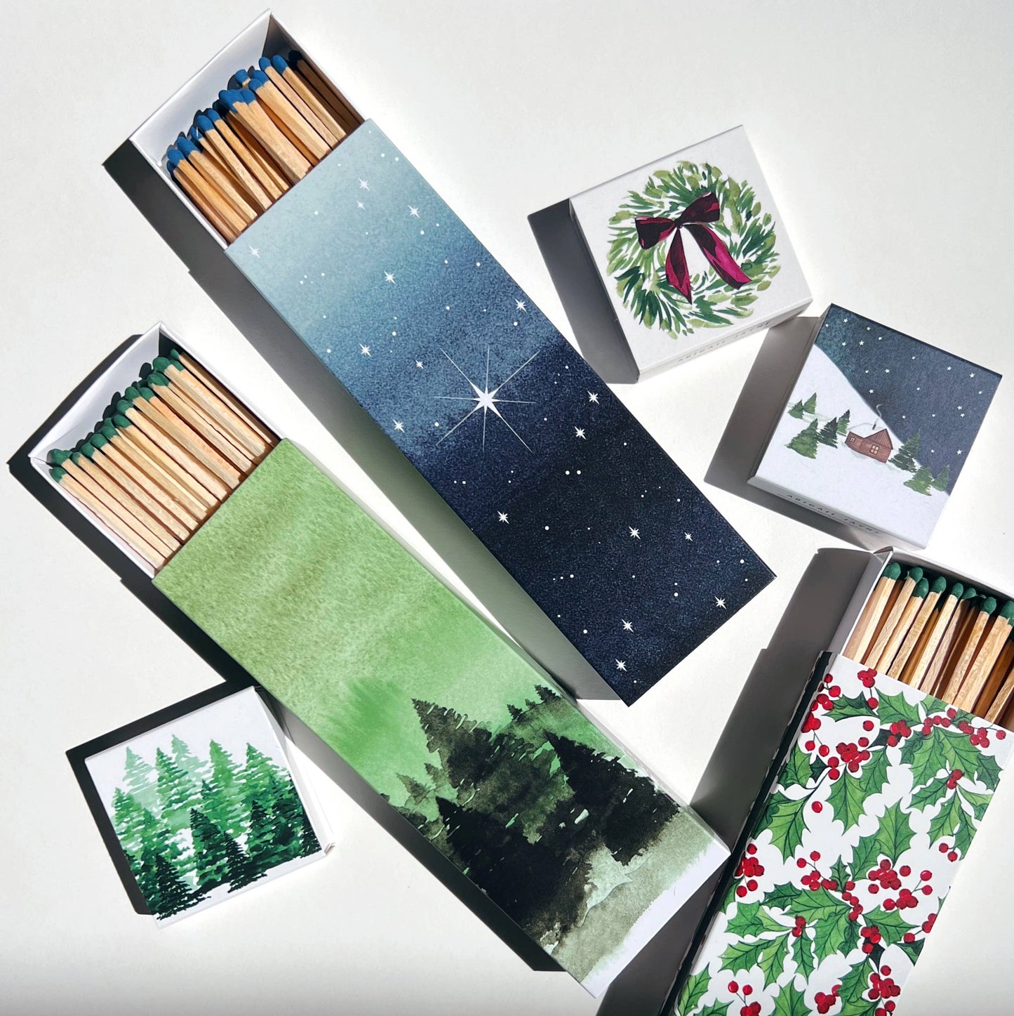 Wreath Holiday Matches | Holiday Candle Decor - by Carlyle Avenue