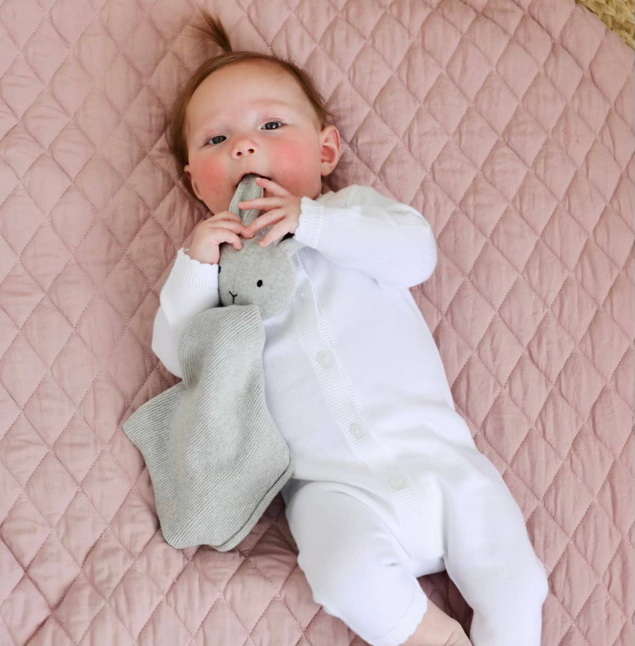 Bunny Mommy & Me Baby Knit Blanket & Lovey Gift SET -  by Carlyle Avenue