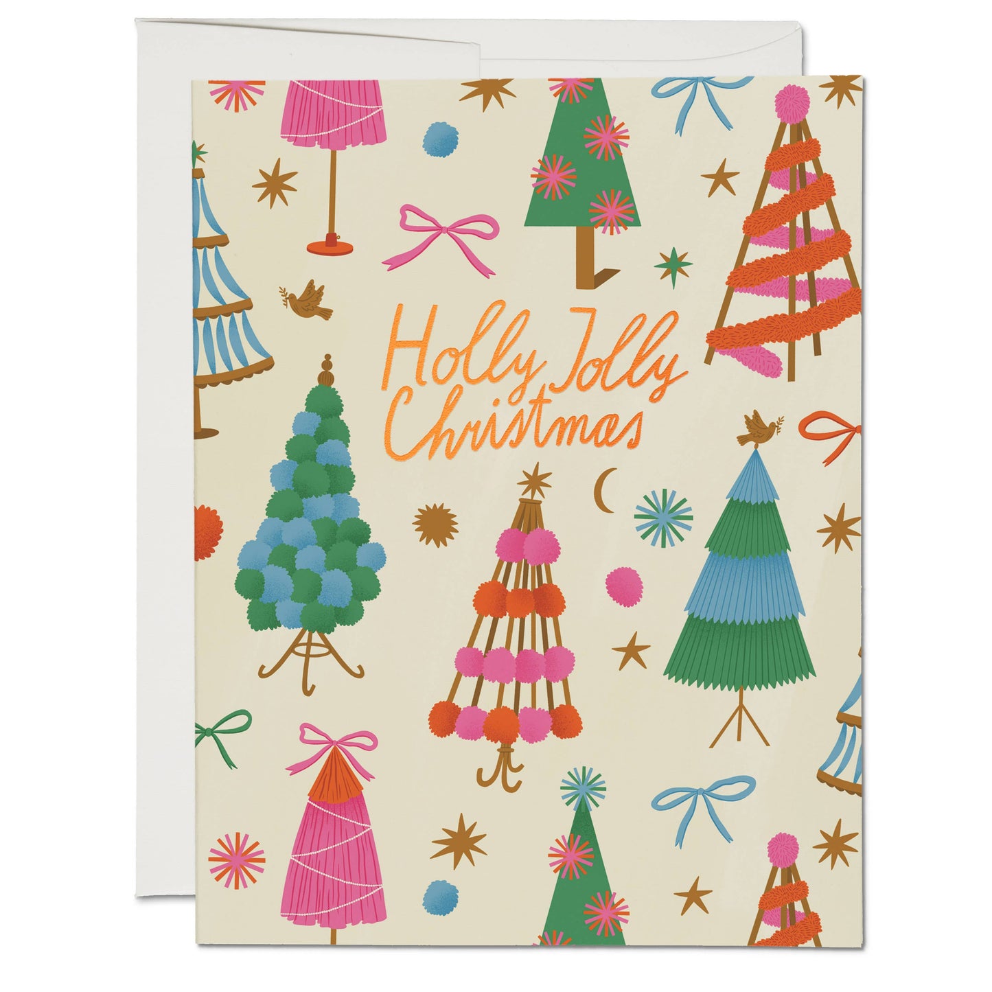 Holly Jolly Trees holiday greeting card - Greeting Cards by Carlyle Avenue