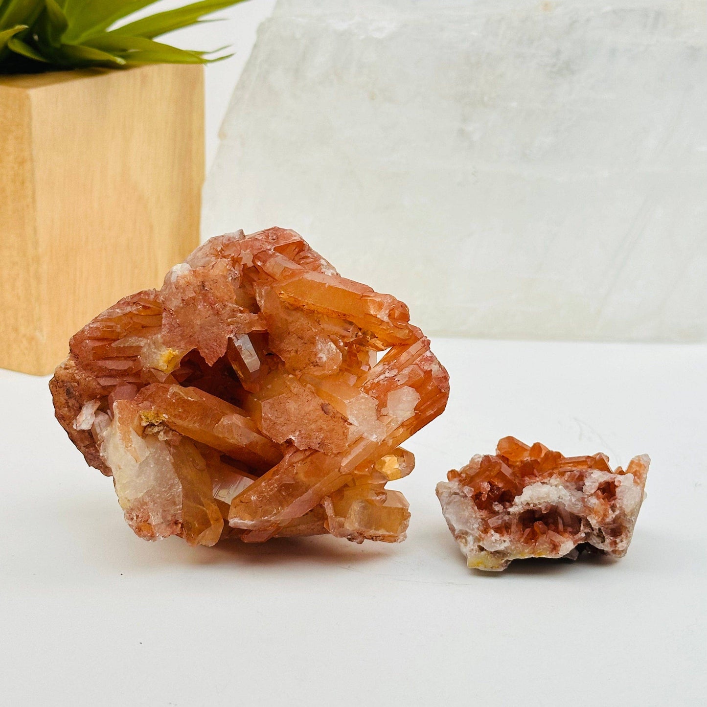 Tangerine Crystal Quartz Clusters