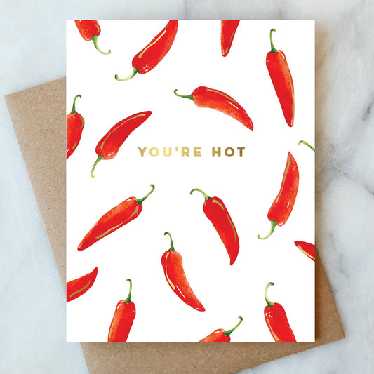 Hot Pepper Love Greeting Card | Valentine Love Friendship - Greeting Cards by Carlyle Avenue