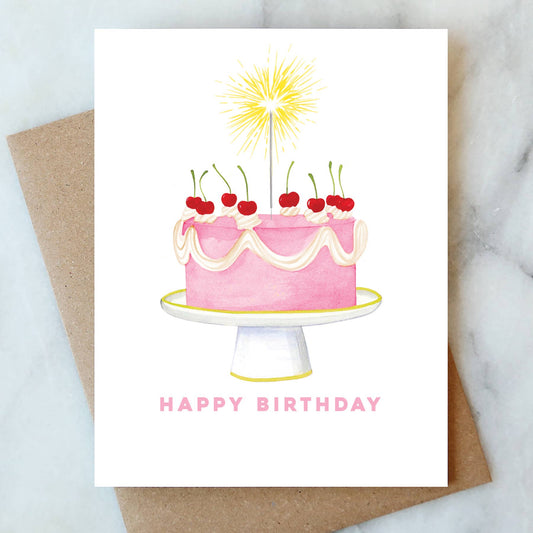 Sparkler Cake Greeting Card | Birthday Card - Greeting Cards by Carlyle Avenue