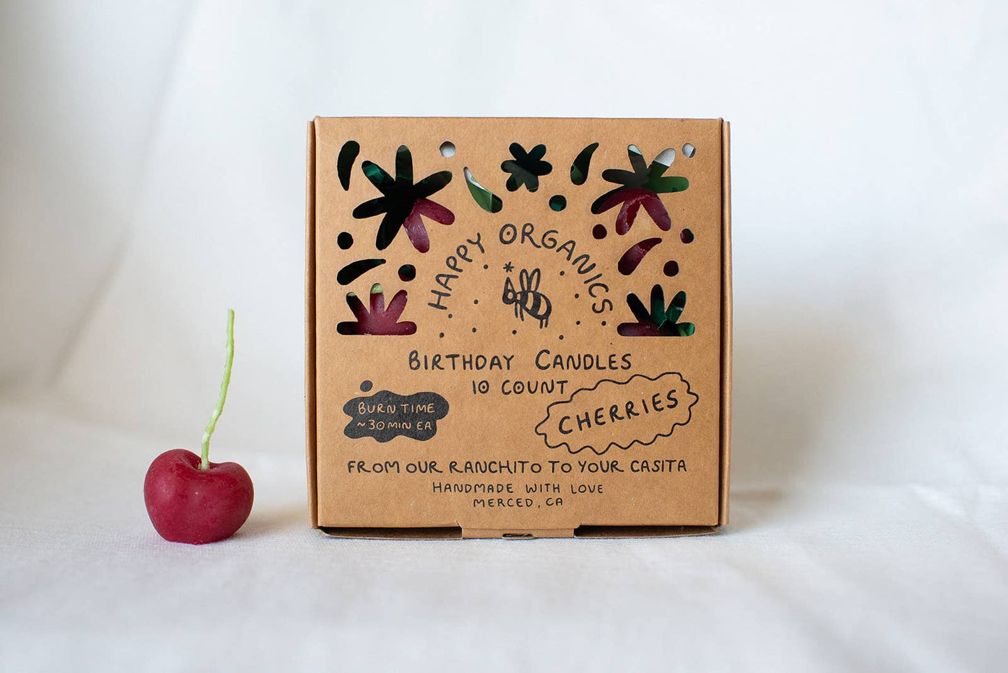 Beeswax Cherry Birthday Candles - by Carlyle Avenue