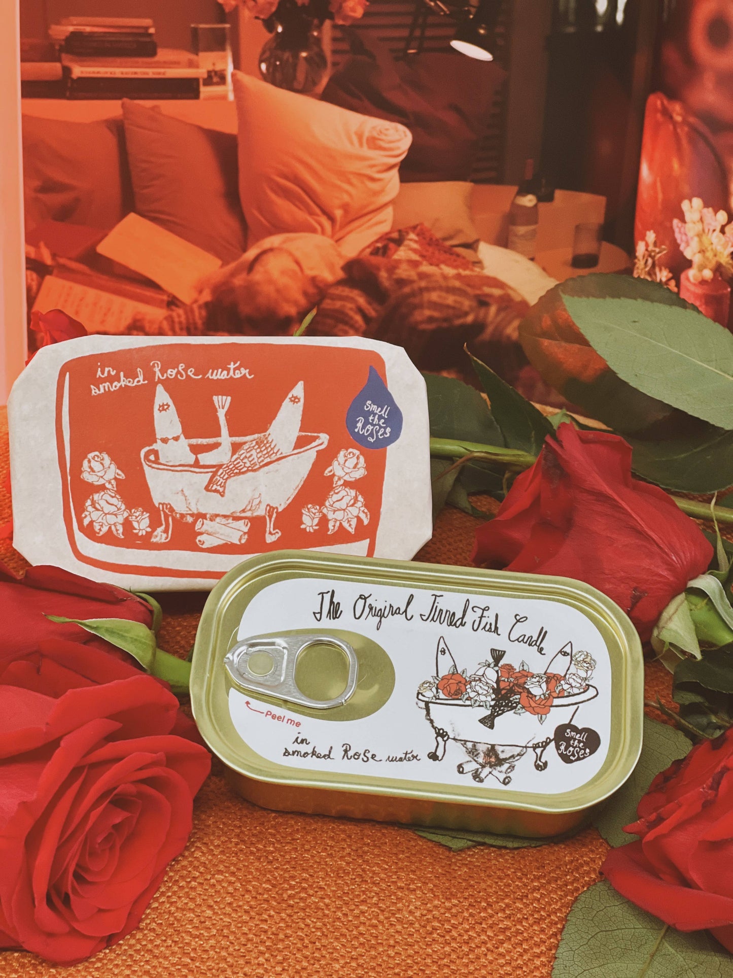 Tinned Fish Candle - Smoked Rose Water - Candles by Carlyle Avenue