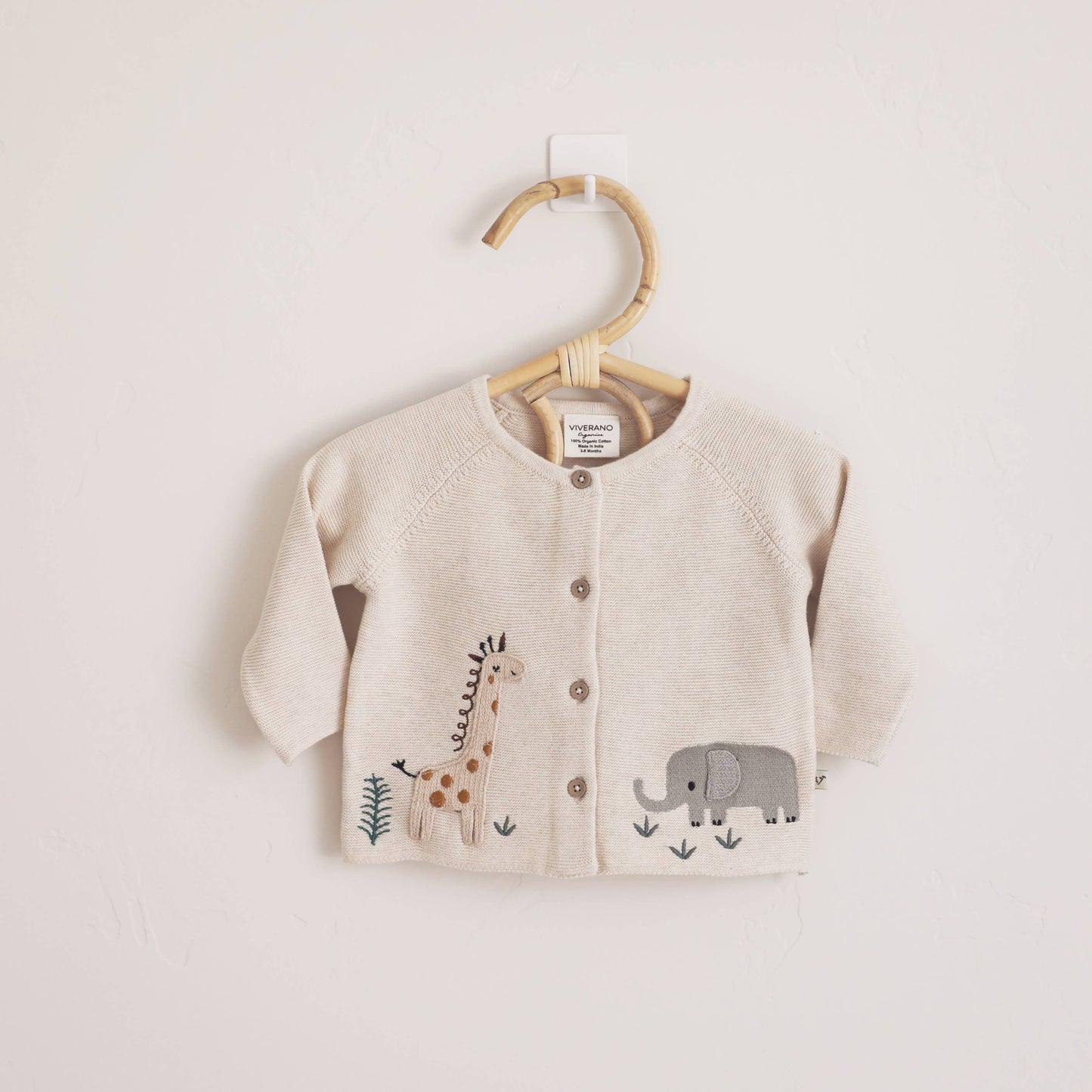 Animal Safari Embroidered Baby Cardigan Sweater (Organic) - by Carlyle Avenue