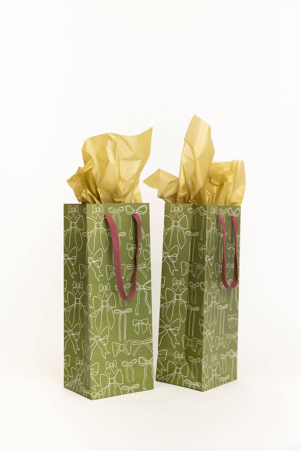 Olive Bows Wine Bag - Gift Wrap by Carlyle Avenue