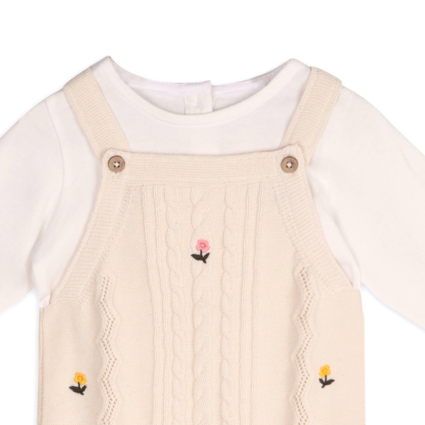Mini Flowers Cable Knit Baby Overall & Bodysuit (Organic) - by Carlyle Avenue