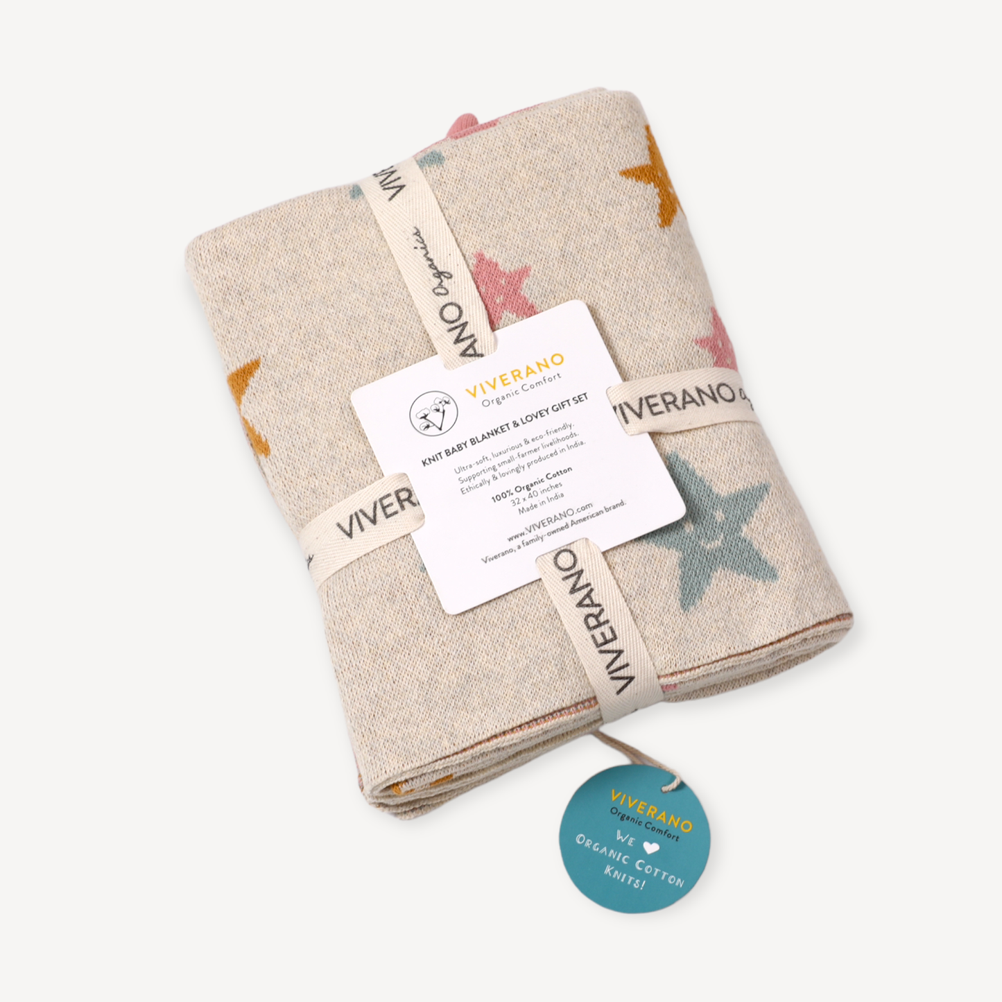Stars Baby Jacquard Knit Blanket & Lovey Gift SET (Organic) - by Carlyle Avenue