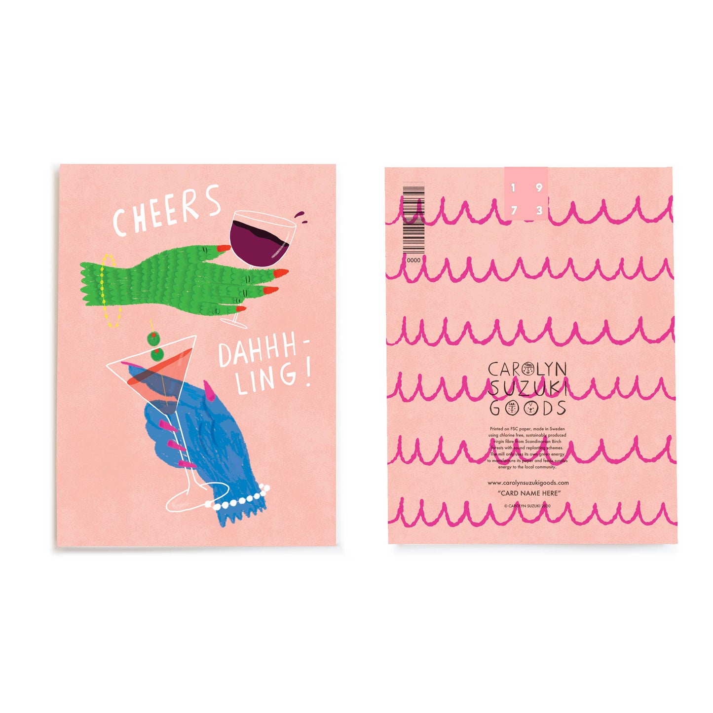 CHEERS DAHLING - Everyday Greeting Card - Greeting Cards by Carlyle Avenue