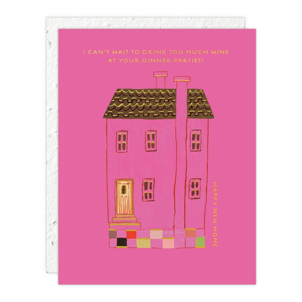 Pink House - New Home Card - by Carlyle Avenue