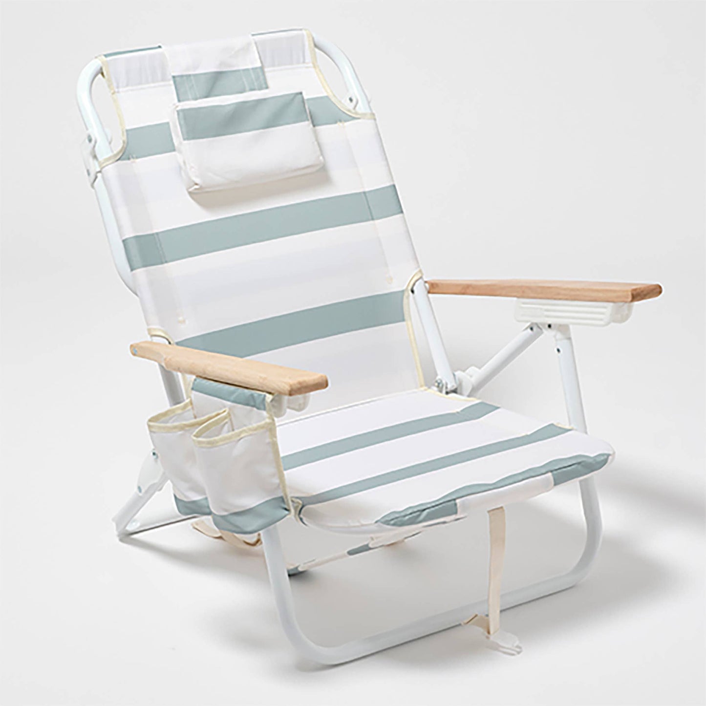 Deluxe Beach Chair La Palma Sage Stripe - by Carlyle Avenue