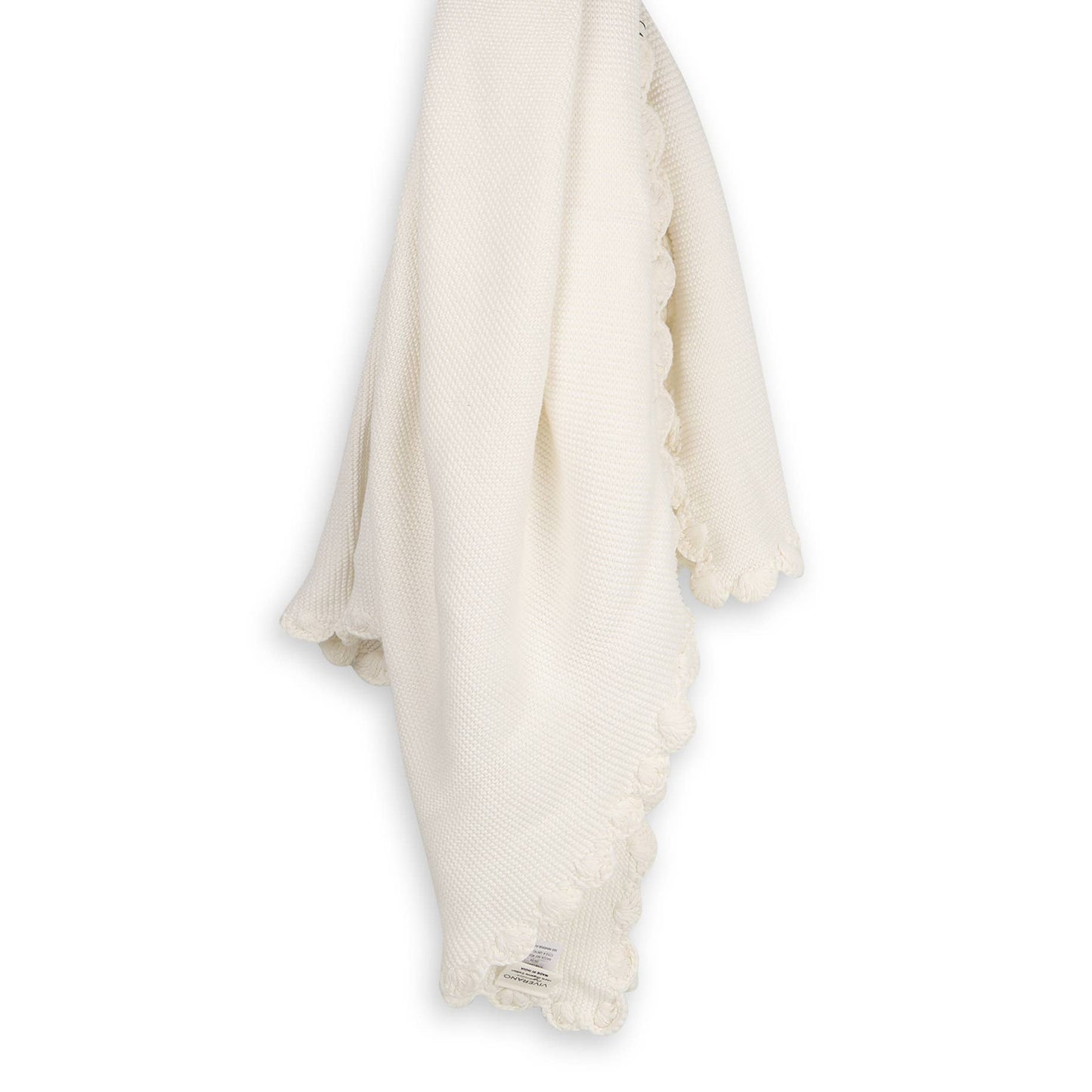 Scallop Edge Classic Knit Baby Blanket + Bunny Rattle SET - by Carlyle Avenue