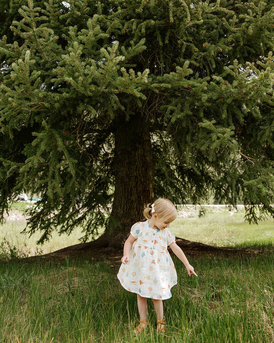 Veggie Puff Sleeve Muslin Baby Dress+Bloomer(Organic Muslin) - Kids Clothing by Carlyle Avenue