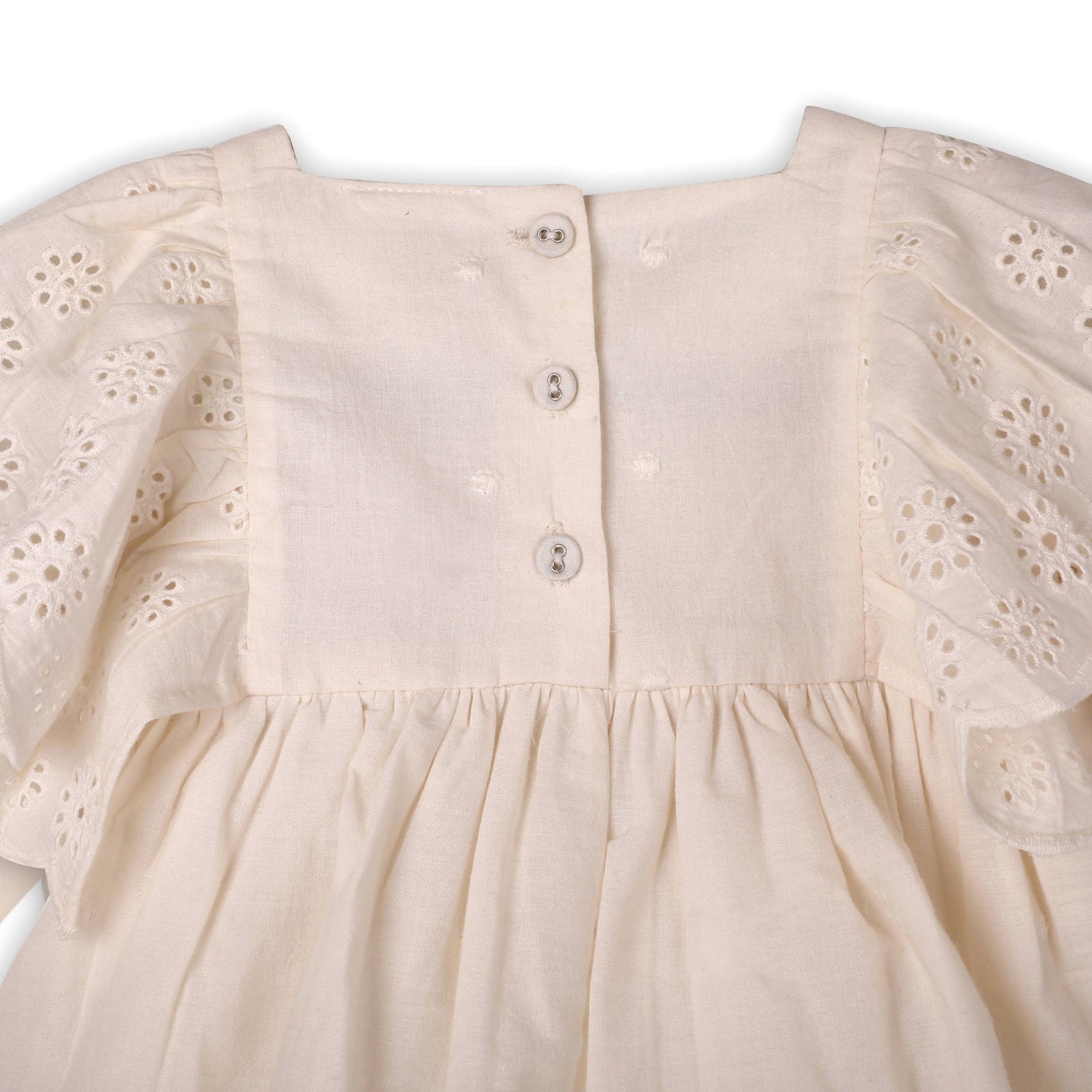 Schiffli Lace Collar Baby Girl Dress & Bloomer (Organic) - by Carlyle Avenue