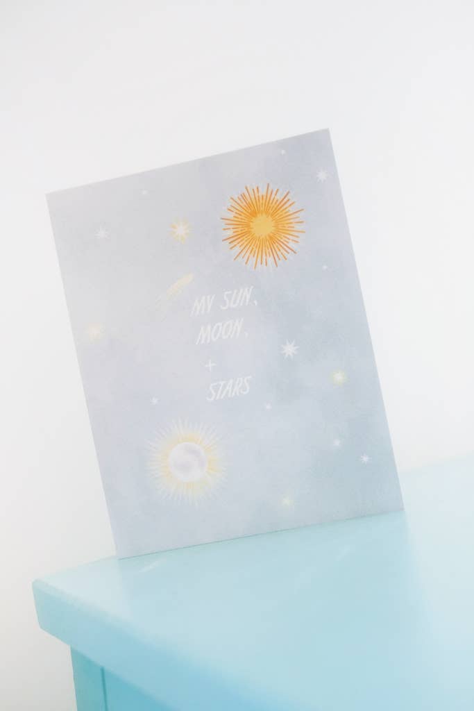 Sun, Moon, Stars Card - Greeting Cards by Carlyle Avenue